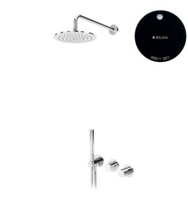 Bruma Leaf4 Bateria natryskowa podtynkowy z deszczownicą Ø 250 mm i zestawem natryskowym Night Sky 1673618NS