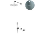 Bruma Leaf4 Bateria natryskowa podtynkowy z deszczownicą Ø 250 mm i zestawem natryskowym Satinox 1673618ST