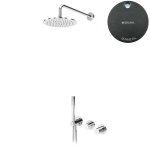Bruma Leaf4 Bateria natryskowa podtynkowy z deszczownicą Ø 250 mm i zestawem natryskowym Gunmetal 1673618MG