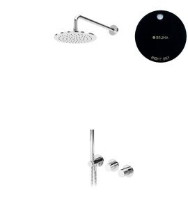 Bruma Leaf4 Bateria natryskowa podtynkowa z deszczownicą Ø 300 mm i zestawem natryskowym Night Sky 1673624NS