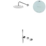 Bruma Leaf4 Bateria natryskowa podtynkowa z deszczownicą Ø 300 mm i zestawem natryskowym Pure White 1673624PW