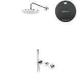 Bruma Leaf4 Bateria natryskowa podtynkowa z deszczownicą Ø 300 mm i zestawem natryskowym Gunmetal 1673624MG