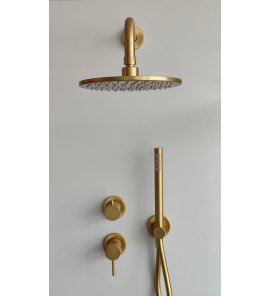    Bruma Lusitano Zestaw prysznicowy podtynkowy z deszczownicą Ø25 z ramieniem ściennym i zestawem słuchawkowym Emotion Sunrise 1075702SR/2