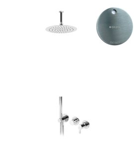 Bruma Leaf Bateria natryskowa podtynkowa z deszczownicą Ø 250 sufitową Satinox 1673715ST