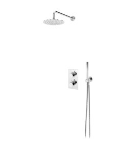Bruma Leaf Zestaw natryskowy Ø 250 mm termostatyczny podtynkowy z ramieniem ściennym Chrom 1387804CR