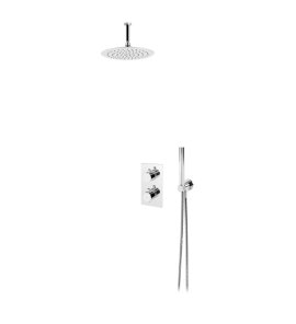 Bruma Leaf Zestaw natryskowy Ø 250 mm termostatyczny podtynkowy z ramieniem sufitowym Chrom 1385604CR