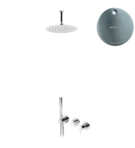 Bruma Leaf2 Bateria natryskowa podtynkowa z deszczownicą Ø 250 sufitową Satinox 1673716ST