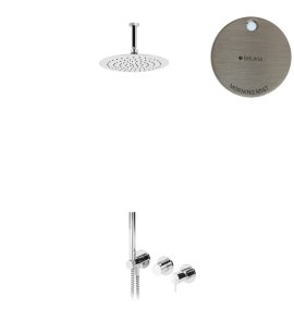 Bruma Leaf2 Bateria natryskowa podtynkowa z deszczownicą Ø 250 sufitową Morning Mist 1673716MM