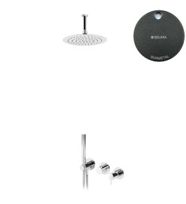 Bruma Leaf2 Bateria natryskowa podtynkowa z deszczownicą Ø 250 sufitową Gunmetal 1673716MG