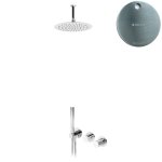 Bruma Leaf3 Bateria natryskowa podtynkowa z deszczownicą Ø 250 sufitową Satinox 1673717ST