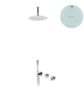Bruma Leaf3 Bateria natryskowa podtynkowa z deszczownicą Ø 250 sufitową Pure Wite 1673717PW