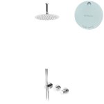 Bruma Leaf3 Bateria natryskowa podtynkowa z deszczownicą Ø 300 sufitową Pure White 1673722PW