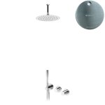 Bruma Leaf4 Bateria natryskowa podtynkowa z deszczownicą Ø 250 sufitową Satinox 1673718ST