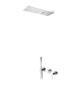 Bruma Leaf Bateria natryskowa podtynkowy z deszczownicą ścienną Chrom 1673625CR
