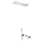 Bruma Leaf Bateria natryskowa podtynkowy z deszczownicą ścienną Chrom 1673625CR