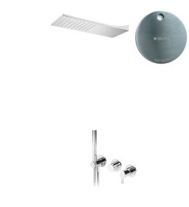Bruma Leaf Bateria natryskowa podtynkowy z deszczownicą ścienną Satinox 1673629ST