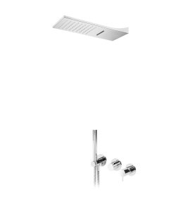 Bruma Leaf2 Bateria natryskowa podtynkowy z deszczownicą ścienną Chrom 1673626CR