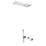Bruma Leaf3 Bateria natryskowa podtynkowy z deszczownicą ścienną Chrom 1673627CR