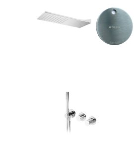 Bruma Leaf3 Bateria natryskowa podtynkowy z deszczownicą ścienną Satinox 1673632ST