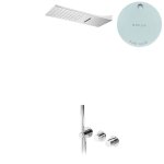 Bruma Leaf4 Bateria natryskowa podtynkowy z deszczownicą ścienną Pure White 1673628PW