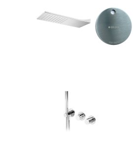 Bruma Leaf4 Bateria natryskowa podtynkowy z deszczownicą ścienną Satinox 1673633ST
