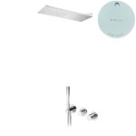 Bruma Leaf4 Bateria natryskowa podtynkowy z deszczownicą ścienną Pure White 1673633PW