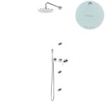 Bruma Leaf Zestaw prysznicowy podtynkowy z deszczownicą ścienną Ø 250 mm i 3 dysze podtynkowe Pure White 1673634PW