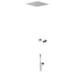 Bruma Leaf2 Bateria natryskowa podtynkowy z deszczownicą 300x300 mm sufitową Chrom 1673725CR