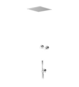 Bruma Leaf3 Bateria natryskowa podtynkowy z deszczownicą 300x300 mm sufitową Chrom 1673726CR