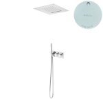 Bruma Leaft Zestaw natryskowy podtynkowy z deszczownicą sufitową 500x500 mm Pure White 1874882PW