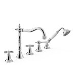 Tres Clasic Bateria wannowa 5-otworowa na brzeg wanny chrom 24214601