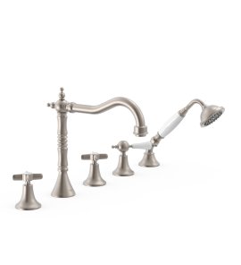 Tres Clasic Bateria wannowa 5-otworowa na brzeg wanny stal 24214601AC