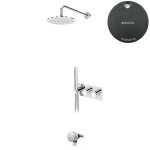 Bruma Leaf Bateria termostatyczna wannowo-natryskowa podtynkowy z deszczownicą Ø 250 mm i wylewką w odpływie Gunmetal 1874131MG