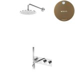 Bruma Leaf Bateria termostatyczna wannowo-natryskowa podtynkowy z deszczownicą Ø 250 mm z wylewką Sunset 1876631SS
