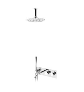 Bruma Leaf Bateria termostatyczna wannowo-natryskowa podtynkowy z deszczownicą sufitową Ø 250 mm z wylewką Chrom 1873931CR