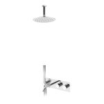 Bruma Leaf Bateria termostatyczna wannowo-natryskowa podtynkowy z deszczownicą sufitową Ø 250 mm z wylewką Chrom 1873931CR