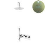 Bruma Leaf Bateria termostatyczna wannowo-natryskowa podtynkowy z deszczownicą sufitową Ø 250 mm z wylewką Sunrise 1873931SR