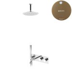 Bruma Leaf Bateria termostatyczna wannowo-natryskowa podtynkowy z deszczownicą sufitową Ø 250 mm z wylewką Sunset 1873931SS