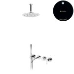Bruma Leaf Bateria wannowo-natryskowa podtynkowy z deszczownicą sufitową Ø 250 mm Night Sky 1672500NS