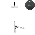 Bruma Leaf Bateria wannowo-natryskowa podtynkowy z deszczownicą sufitową Ø 250 mm Gunmetal 1672500MG