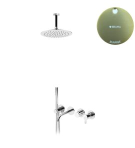 Bruma Leaf Bateria wannowo-natryskowa podtynkowy z deszczownicą sufitową Ø 250 mm Sunrise 1672500SR