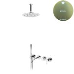 Bruma Leaf Bateria wannowo-natryskowa podtynkowy z deszczownicą sufitową Ø 250 mm Sunrise 1672500SR