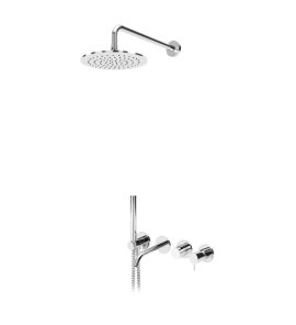 Bruma Leaf2 Bateria wannowo-natryskowa podtynkowy z deszczownicą Ø 250 mm Chrom 1672403CR