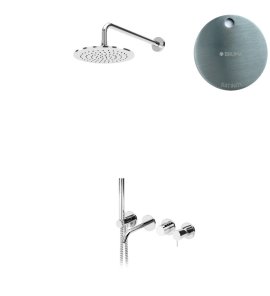Bruma Leaf2 Bateria wannowo-natryskowa podtynkowy z deszczownicą Ø 250 mm Satinox 1672403ST