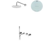 Bruma Leaf2 Bateria wannowo-natryskowa podtynkowy z deszczownicą Ø 250 mm Pure White 1672403PW