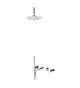 Bruma Leaf2 Bateria wannowo-natryskowa podtynkowy z deszczownicą sufitową Ø 250 mm Chrom 1672503CR