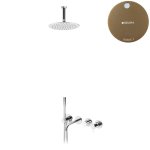 Bruma Leaf2 Bateria wannowo-natryskowa podtynkowy z deszczownicą sufitową Ø 250 mm Sunset 1672503SS