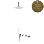 Bruma Leaf2 Bateria wannowo-natryskowa podtynkowy z deszczownicą sufitową Ø 250 mm Old Brass / Vieux Laiton 1672503LE