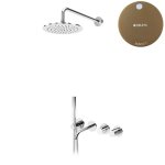 Bruma Leaf4 Bateria wannowo-natryskowa podtynkowy z deszczownicą Ø 250 mm Sunset 1672405SS
