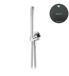 Bruma Leaf Zestaw prysznicowy z przyłączem kątowym i uchwytem Gunmetal 1455914MG